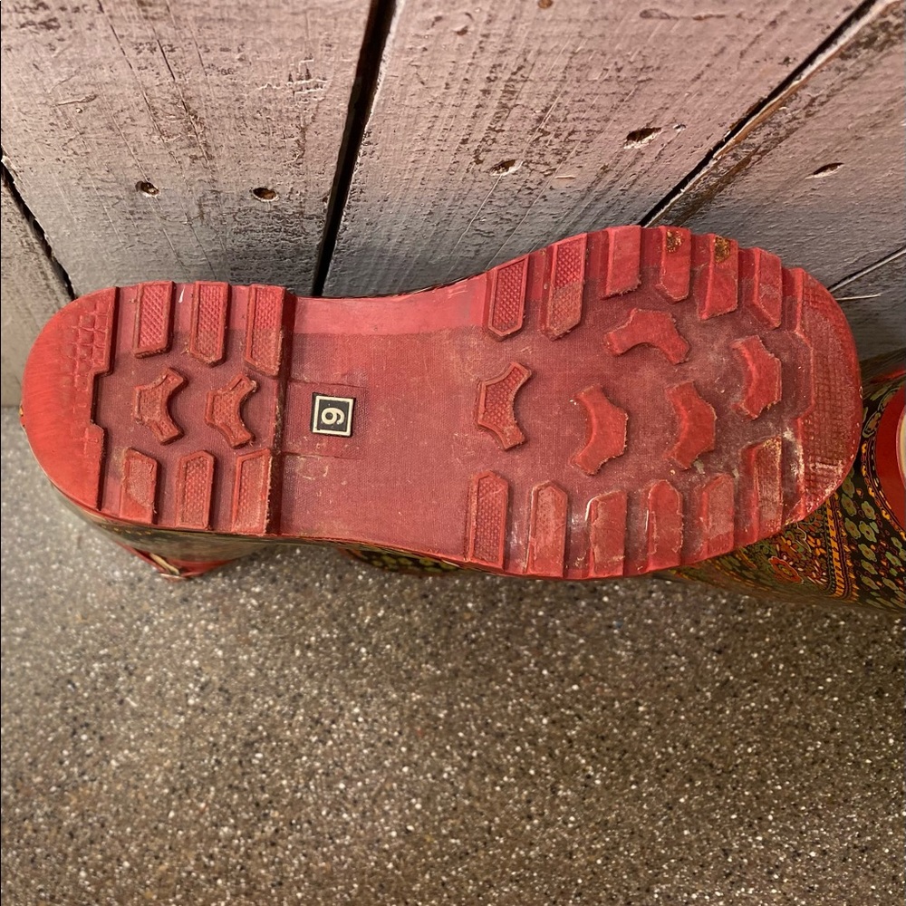 Nomad Puddles Red Paisley Rain Boots View 5